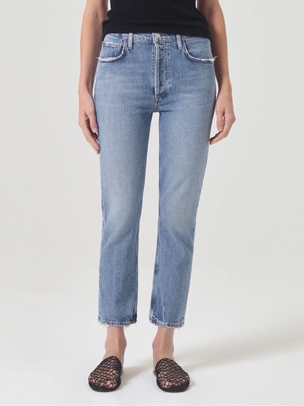 Agolde Riley High Rise Crop Jeans - Picture 3 of 11